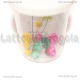 Bicchiere Graduato in Plastica con coperchio e fiori disidratati