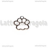 Charm Zampa in metallo argentato Bianco 17x16mm