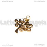 Ciondolo Albero della Vita in Acciaio Inox Dorato 21.5x18.5mm