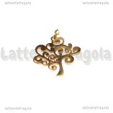 Ciondolo Albero della Vita in Acciaio Inox Dorato 21.5x18.5mm