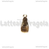 Charm Rossetto in metallo dorato smaltato 21x7mm
