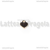 Charm Cuore in metallo dorato smaltato rosso 8x7.5mm