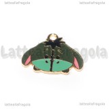 Ciondolo Ih Oh di Winnie the Pooh in metallo dorato smaltato 24x19mm