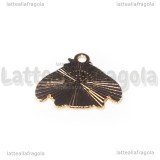 Ciondolo Ih Oh di Winnie the Pooh in metallo dorato smaltato 24x19mm