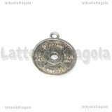 Charm Disco per bilanciere in metallo argento antico 21x17mm
