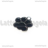 Charm Zampa in metallo argentato Nero 17x16mm