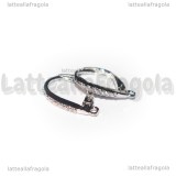 Monachelle Chiuse in Ottone argentato e Cubic Zirconia 17x11mm
