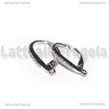 Monachelle Chiuse in Ottone argentato e Cubic Zirconia 17x11mm