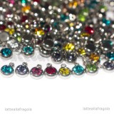 3 Charms Punto Luce in Acciaio Inox colori misti 8x6mm