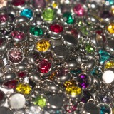 3 Charms Punto Luce in Acciaio Inox colori misti 8x6mm