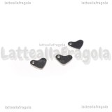 3 Charms Cuore in Acciaio Inox 9x6.5mm