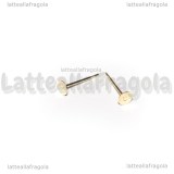 Coppia di Perni a base piatta 4mm Acciaio Inox Dorato con gommini