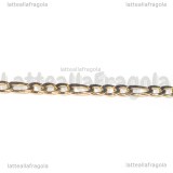 1 Metro Catena Figaro in Acciaio Inox Dorato 4-6x3mm