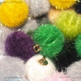 5 Ciondoli Perla ricoperta in pelliccia sintetica colori misti 14mm