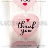 500 Adesivi Cuore Thank You 25mm