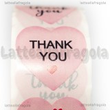 500 Adesivi Cuore Thank You 25mm