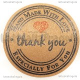 500 Adesivi Hand Made With Love thank you 25mm