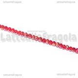Rondelle mezzocristallo sfaccettato Corallo 2x1.5mm filo 37cm