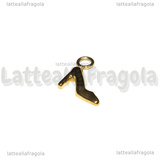 Ciondolo Scarpa col Tacco in Acciaio Inox dorato 11.5x11.5x2.5mm
