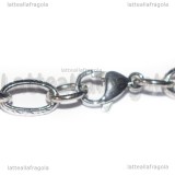 Bracciale in Acciaio Inox maglia lavorata 22cm