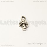 Charm Funghetto in metallo argento antico 13x7mm