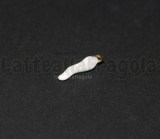 Ciondolo Cornetto Portafortuna 3D in Acciaio Dorato smaltato Bianco 17.5x4.5mm