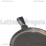 Ciondolo Base Tonda in Acciaio Inox per cammei 25mm