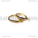 Monachelle Chiuse in Ottone dorato e Cubic Zirconia 17x11mm