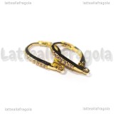 Monachelle Chiuse in Ottone dorato e Cubic Zirconia 17x11mm