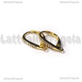 Monachelle Chiuse in Ottone dorato e Cubic Zirconia 17x11mm