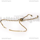 Base Bracciale con Catena Veneziana in Acciaio Inox Dorato