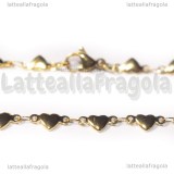 Collana Maglia Cuori in Acciaio Inox Dorato 45cm