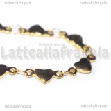 Collana Maglia Cuori in Acciaio Inox Dorato 45cm