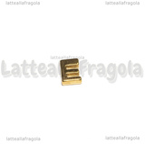 Spaziatore Lettera E in Acciaio Inox dorato placcato Oro 18K 9.5x7x3mm