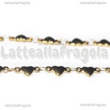 Collana Maglia Cuori in Acciaio Inox Dorato 45cm