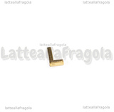 Spaziatore Lettera L in Acciaio Inox dorato placcato Oro 18K 9.5x6.5x3mm