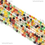 Perle in Agata colori misti 2mm filo 40.5cm