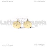 Coppia di Perni a base piatta 8mm Acciaio Inox Dorato con gommini