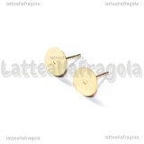 Coppia di Perni a base piatta 8mm Acciaio Inox Dorato con gommini