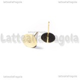 Coppia di Perni a base piatta 8mm Acciaio Inox Dorato con gommini