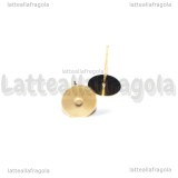 Coppia di Perni a base piatta 8mm Acciaio Inox Dorato con gommini