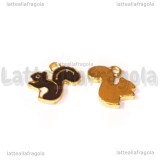 Charm Scoiattolo in metallo dorato smaltato 14x13mm