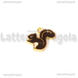 Charm Scoiattolo in metallo dorato smaltato 14x13mm