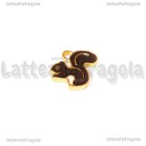 Charm Scoiattolo in metallo dorato smaltato 14x13mm