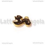 Charm Scoiattolo in metallo dorato smaltato 14x13mm