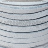 5 Metri (1 Spoletta) Piattina in Alcantara Azzurro Carta da Zucchero 3x1.5mm