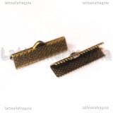 10 Capocorda per organza in metallo color Bronzo 25x7.5mm
