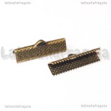 10 Capocorda per organza in metallo color Bronzo 25x7.5mm