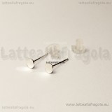 Coppia di perni in Argento 925 piattello 4mm