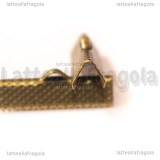 10 Capocorda per organza in metallo color Bronzo 25x7.5mm